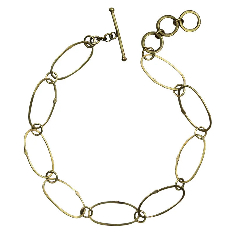 Ladies bracelets for runway elegance -Cenote Chain Bracelet, Brass - Oval Links