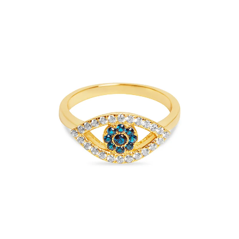 ladies-modern-rose-gold-rings-THE OPEN CUT PAVE' EVIL EYE RING