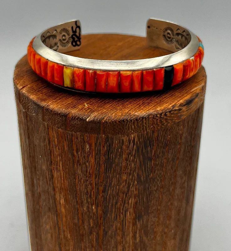 Ladies bracelets with scale charm -Cuff/Bracelet- Ray Adahai Zuni, Spiny Oyster, Turquoise