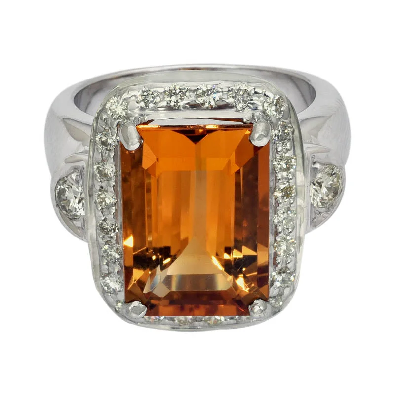 ladies-gold-channel-set-rings-Ring- Citrine and Diamond