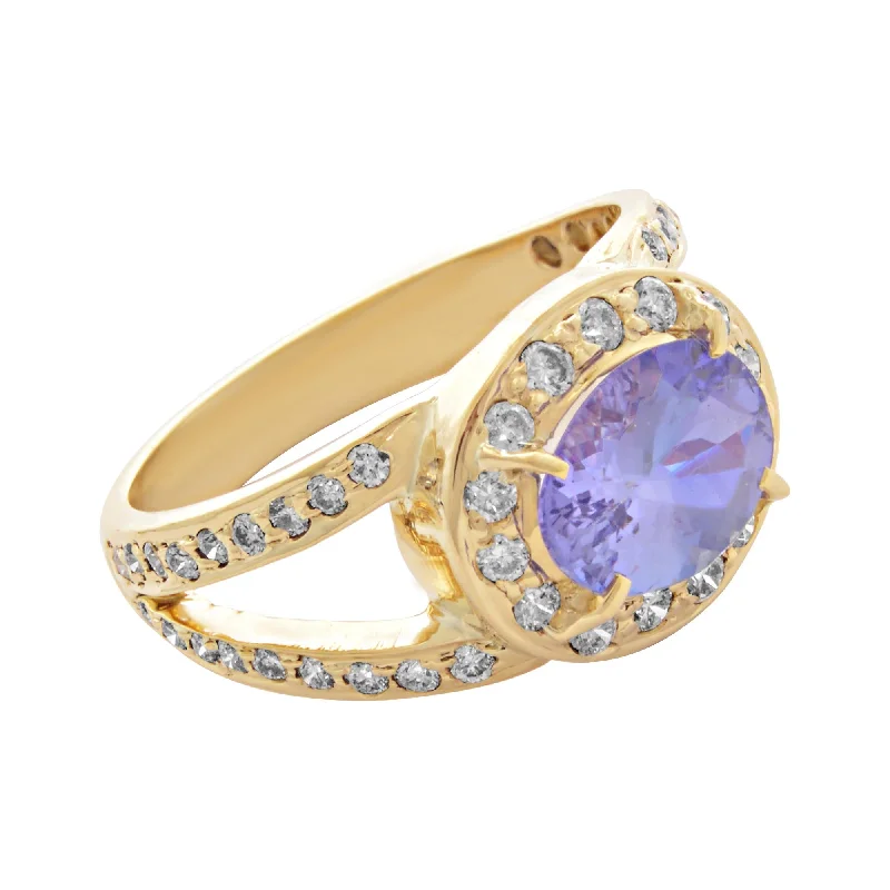 ladies-minimalist-bypass-rings-Ring-Tanzanite and Diamond