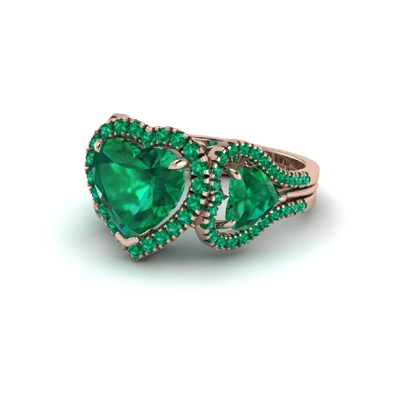 engagement-princess-cut-silver-rings-Emerald Eternal Heartbeat Engagement Ring - Aylin No. 20