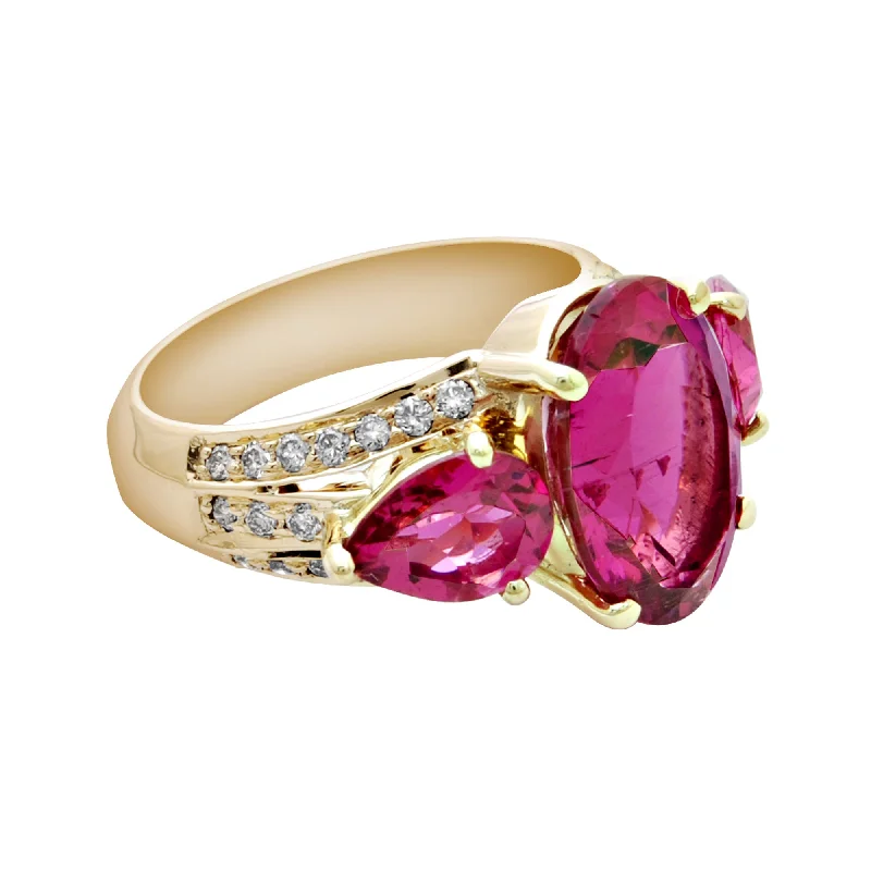 ladies-emerald-accent-rings-Ring-Rubellite and Diamond