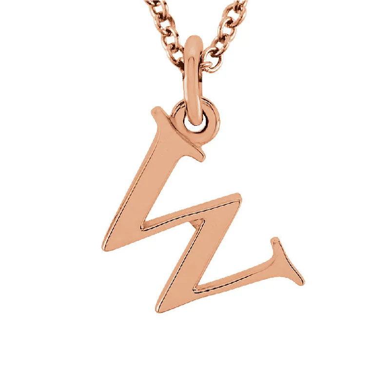 Ladies necklaces elegant flair -The Abbey Lower Case Initial 'w' Necklace in 14k Rose Gold, 16 Inch