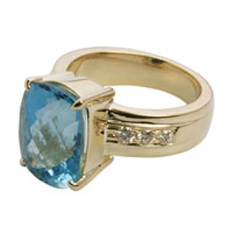 ladies-asscher-cut-sapphire-rings-Ring- Blue Topaz And Diamond