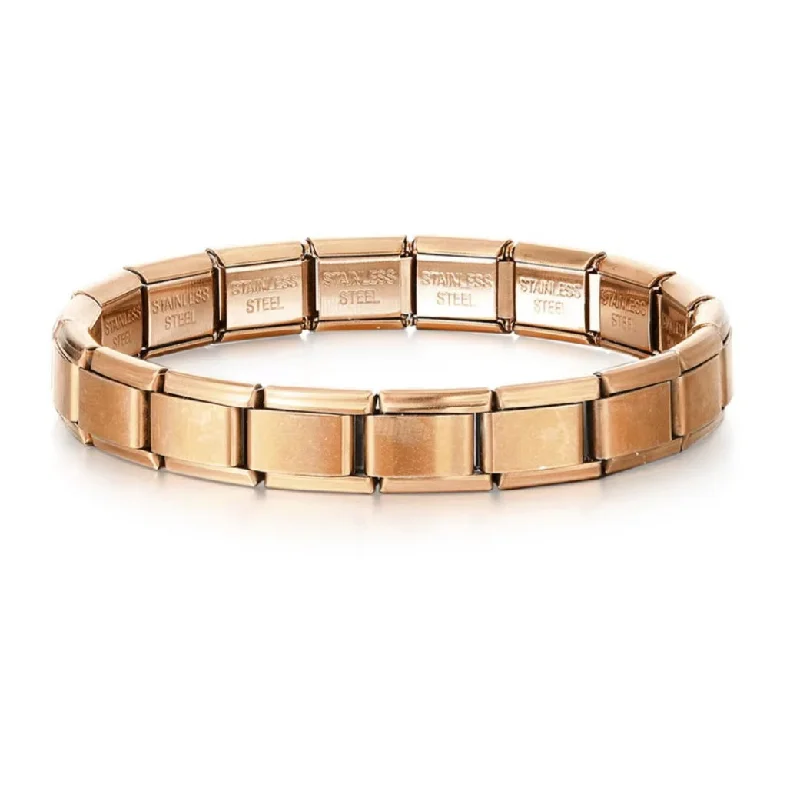 Ladies bracelets fine elegance -9mm Rose Gold Plated Italian Nomination Starter Bracelet