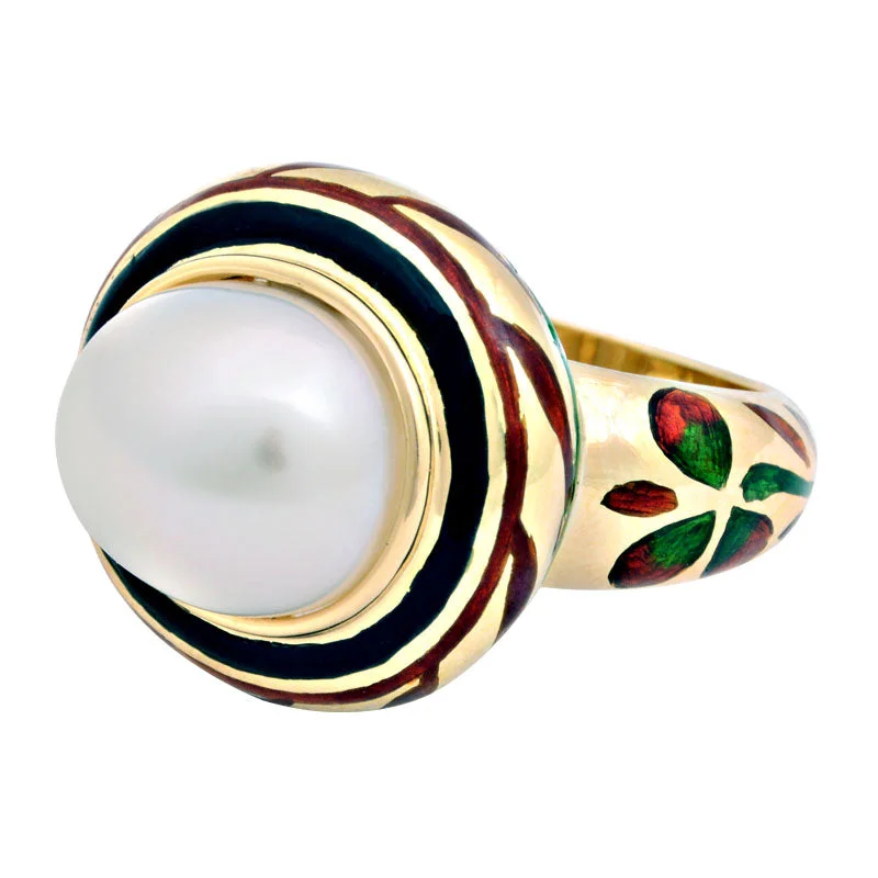 ladies-affordable-emerald-rings-Ring-South Sea Pearl (Enamel)