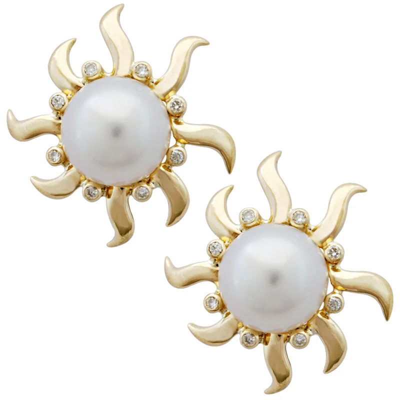 ladies-bridal-ear-cuff-earrings-Earrings- Pearl And Diamond (1907D)