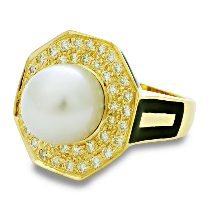 ladies-wedding-accent-rings-Ring-South Sea Pearl and Diamond (Enamel)