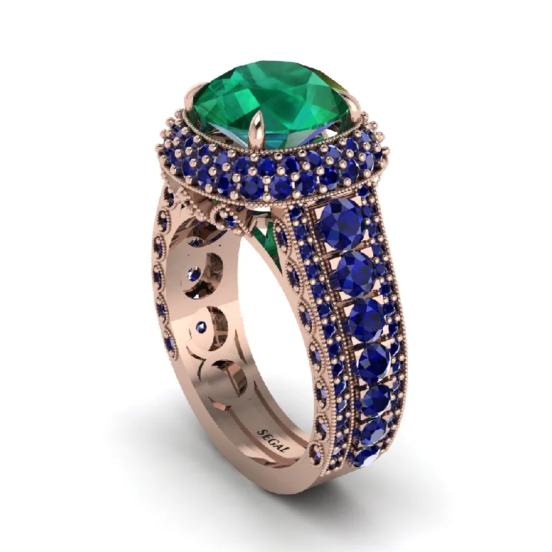 engagement-pear-cut-white-gold-rings-Emerald Radiant Majesty Pave Engagement Ring - Cataleya No. 65