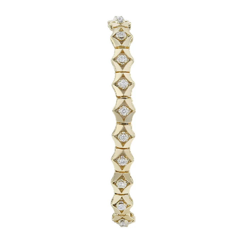 Ladies bracelets with aquamarine shine -14K Yellow Gold 1.05-carat Diamond Link Bracelet