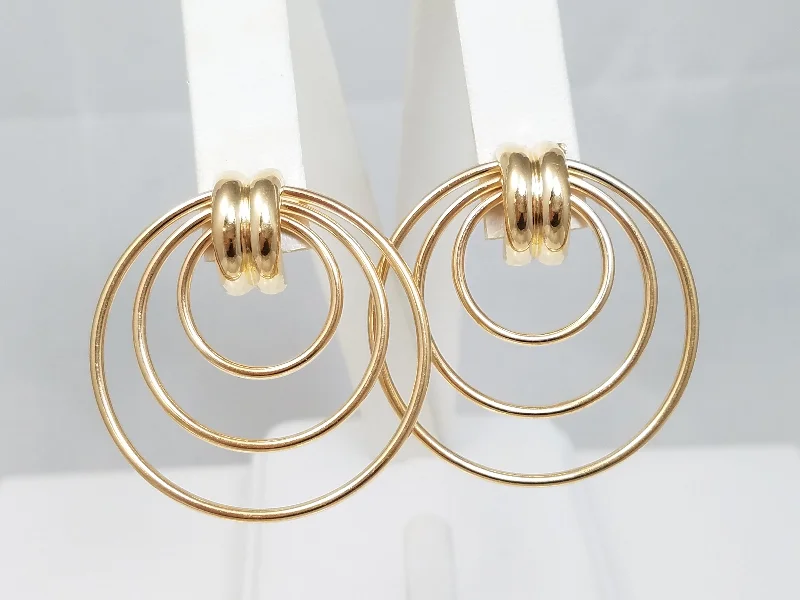 ladies-unique-ear-wrap-earrings-Grand 14k Hollow Yellow Gold Door Knocker Hoop Earrings