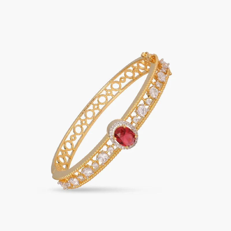 Ladies bracelets for getaway elegance -Neelima Nakshatra CZ Red Bracelet