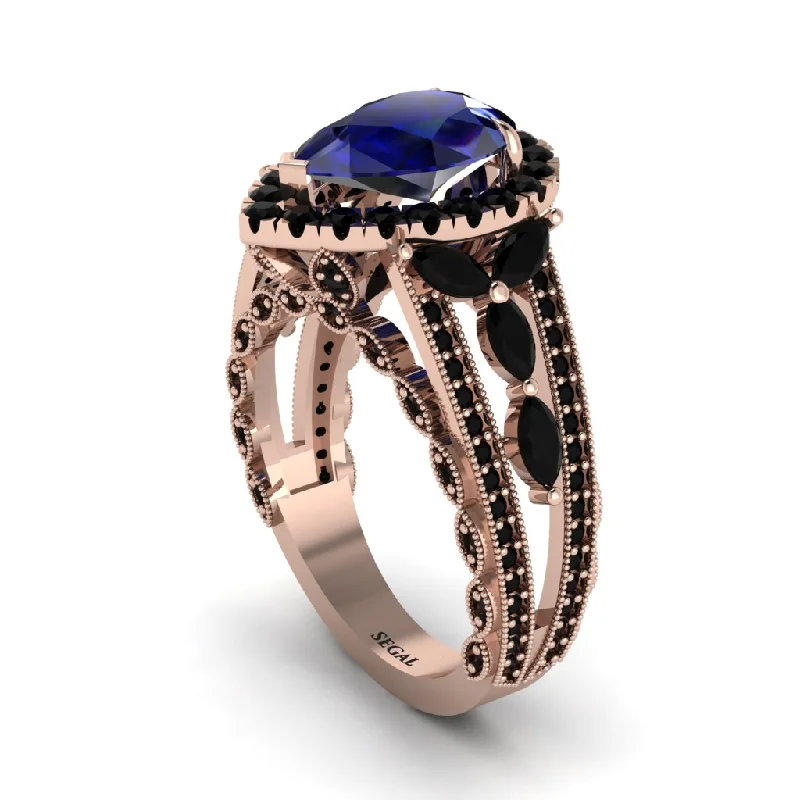 engagement-bridal-flush-set-rings-Sapphire Imperial Blossom Engagement Ring - April No. 44