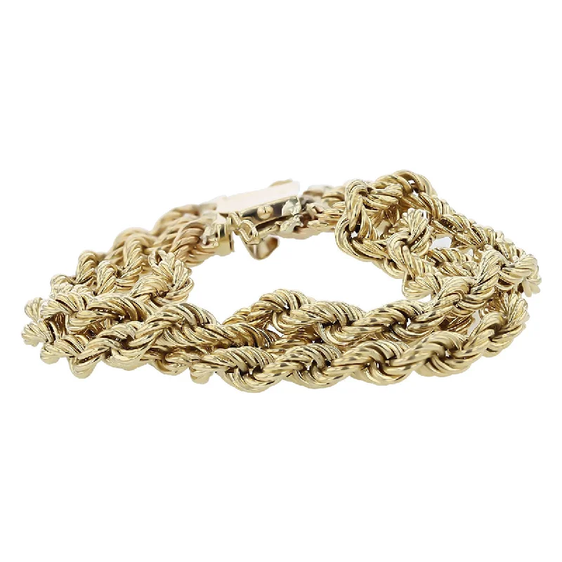 Ladies bracelets artsy elegance -14K Yellow Gold Triple Twist Rope Bracelet