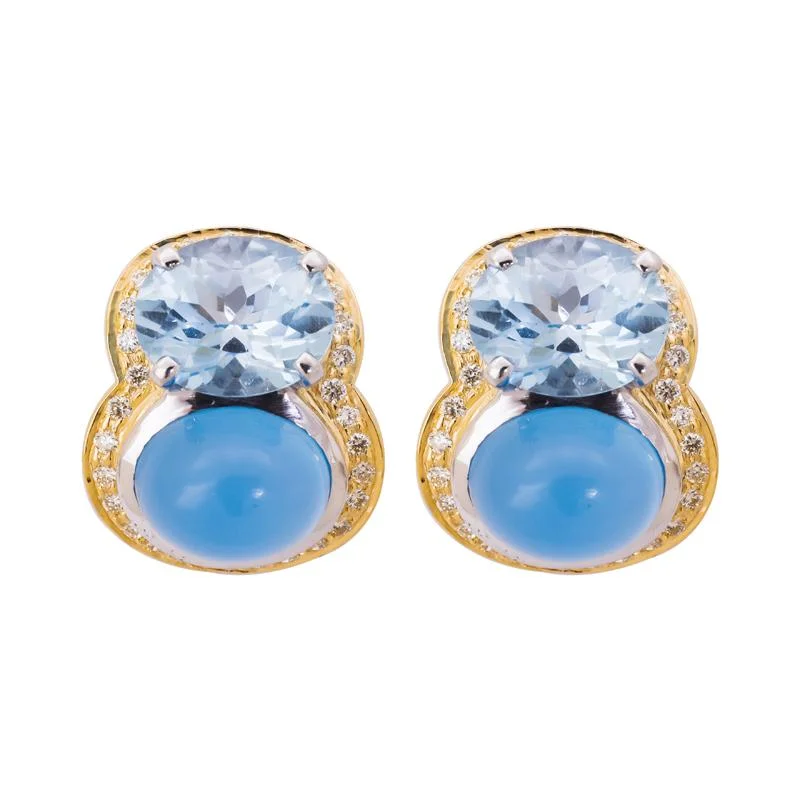 ladies-modern-teardrop-earrings-Earrings- Chalcedony, Blue Topaz and Diamond  (27FM)