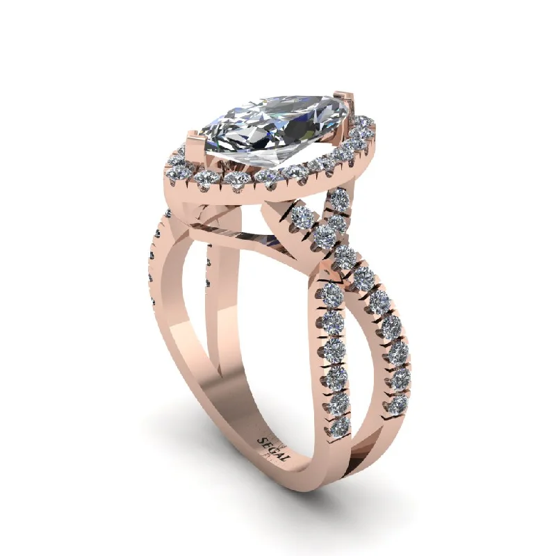 engagement-sapphire-pave-set-rings-Diamond Marquise Split Shank Engagement Ring - Carly No. 2