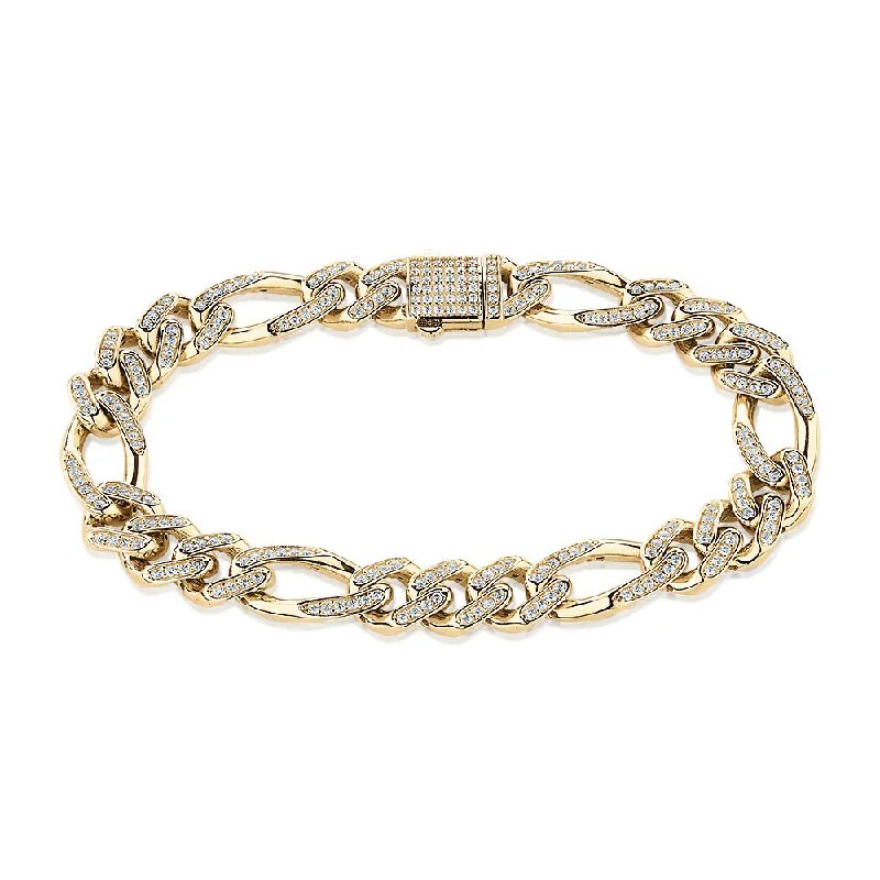 Ladies bracelets with lace sapphire -Round Brilliant bracelet with diamond simulants in 10 carat yellow gold