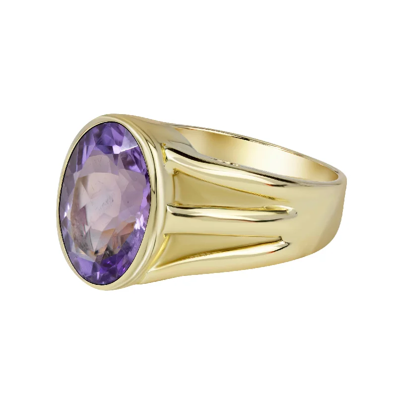 ladies-birthstone-cluster-rings-Ring - Amethyst (1392O)