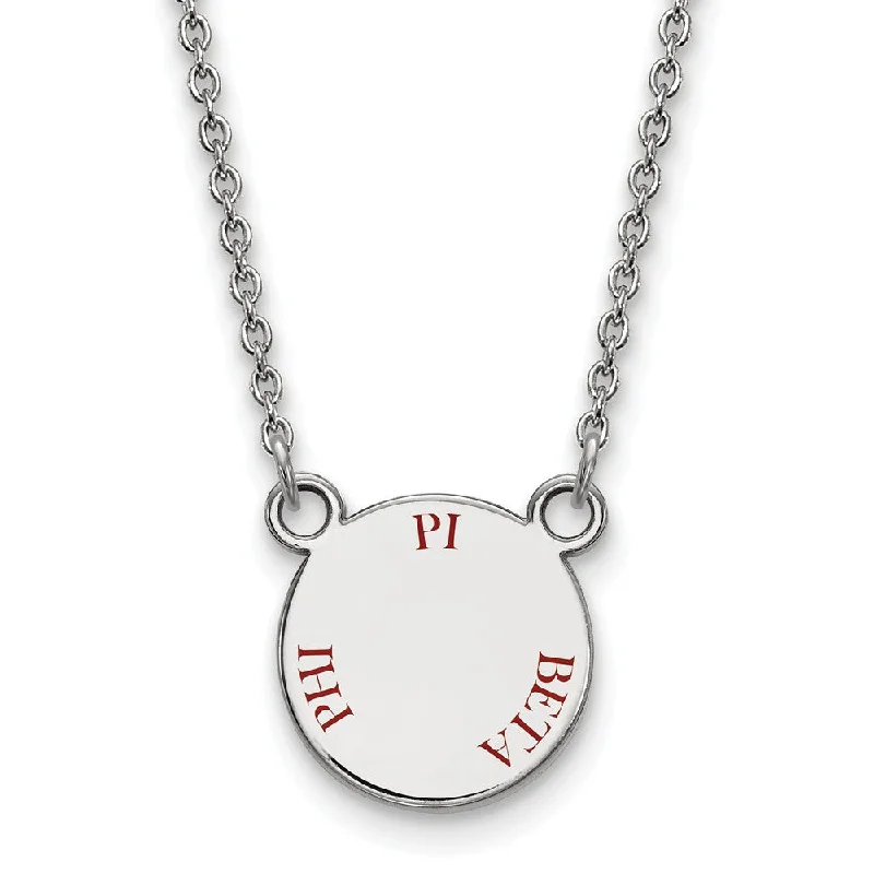 Ladies necklaces luminous elegance -Sterling Silver Pi Beta Phi Small Wine Enamel Necklace