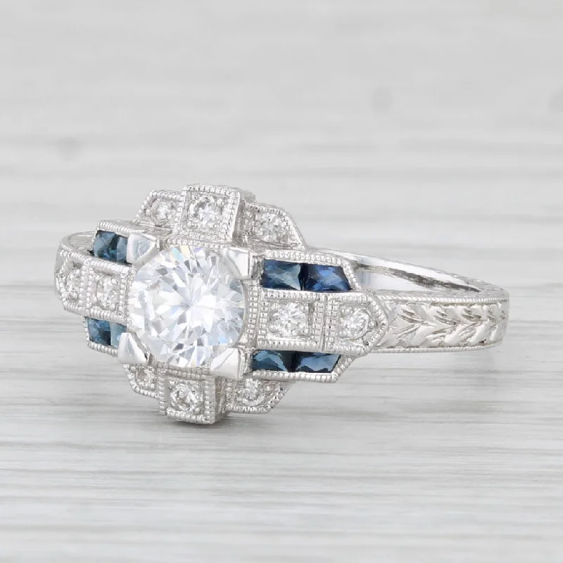 engagement-sapphire-pave-set-rings-New Beverley K Sapphire Diamond Sapphire Semi Mount Engagement Ring 18k Gold