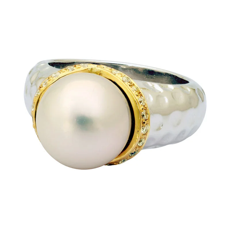 ladies-elegant-cathedral-rings-Ring-South Sea Pearl and Diamond