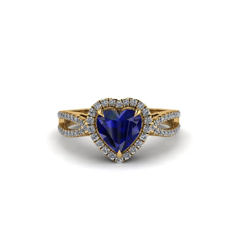 engagement-affordable-sapphire-rings-Heart's Sapphire Embrace Engagement Ring - Alison No. 13