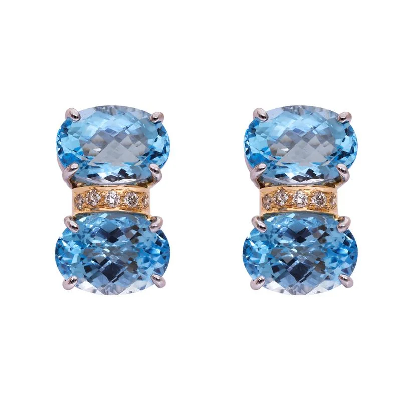 ladies-artisan-ear-wrap-earrings-Earrings- Blue Topaz and Diamond  (38CM)