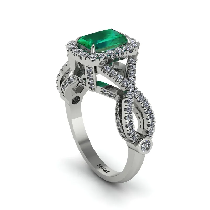 engagement-classic-platinum-rings-Emerald  Halo Radiant Splendor Engagement Ring - Kaylani No. 6