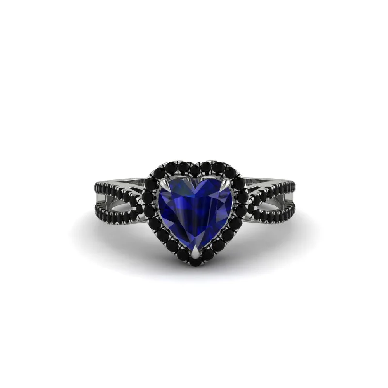 engagement-affordable-sapphire-rings-Heart's Sapphire Embrace Engagement Ring - Alison No. 45