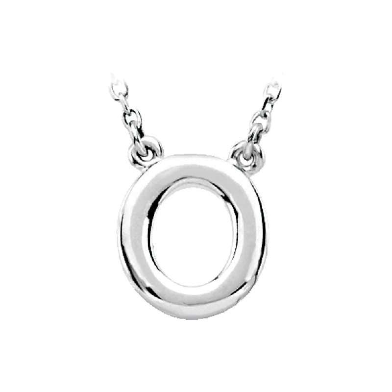 Ladies necklaces for summit days -Sterling Silver, Kendall Collection, Block Initial O Necklace, 16 Inch