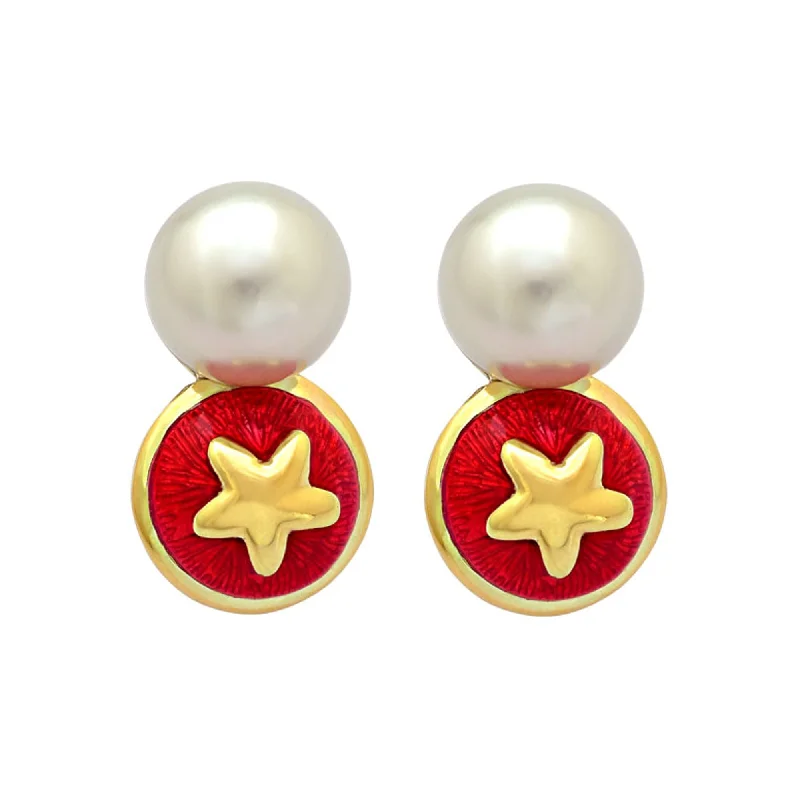 ladies-diamond-chain-link-earrings-Repair - Earrings - South Sea Pearl (Enamel) (5HM)