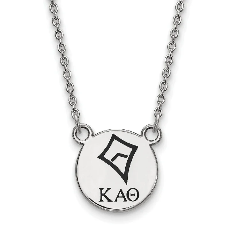 Ladies necklaces retro elegance -Sterling Silver Kappa Alpha Theta Small Enamel Necklace