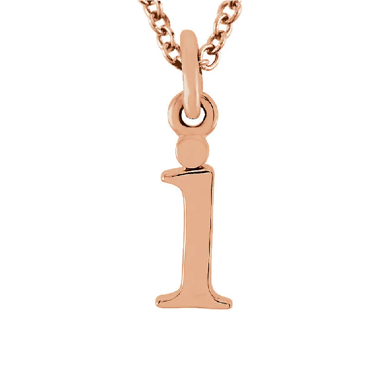 Ladies necklaces with hope pendants -The Abbey Lower Case Initial 'i' Necklace in 14k Rose Gold, 16 Inch