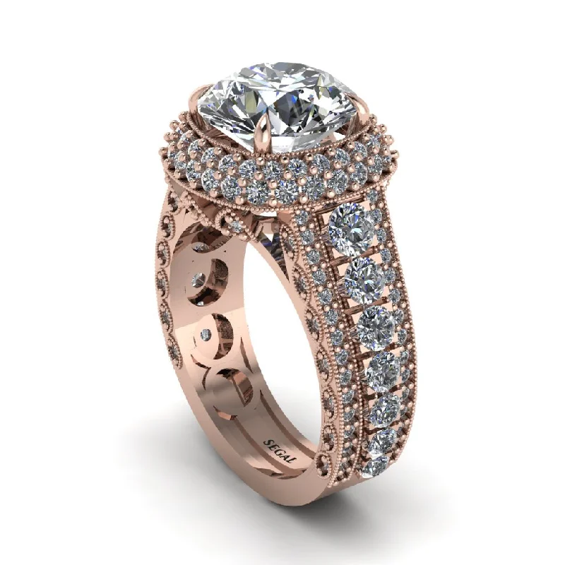 engagement-rose-gold-bezel-set-rings-Diamond Radiant Majesty Pave Engagement Ring - Cataleya No. 2