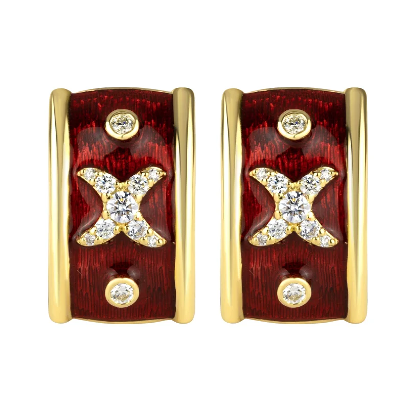 ladies-heart-bar-drop-earrings-Earrings - Diamond (enamel) (2292A)