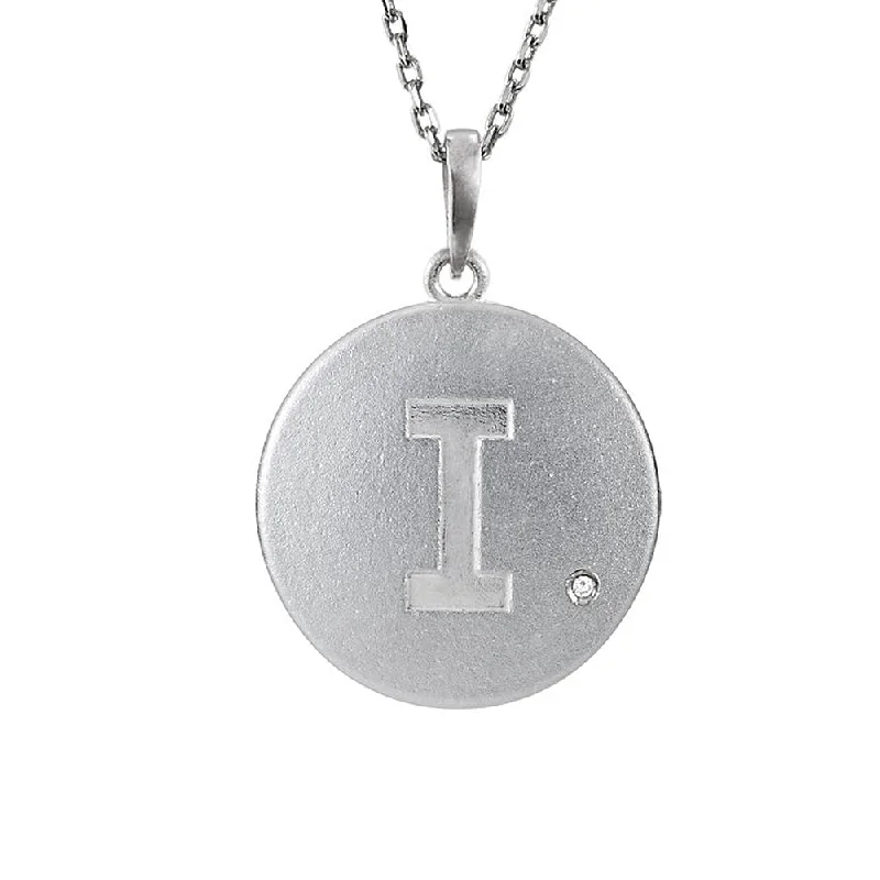 Ladies necklaces for dancer charm -The Emma Sterling Silver Diamond Block Initial I Disc Necklace, 18 In.