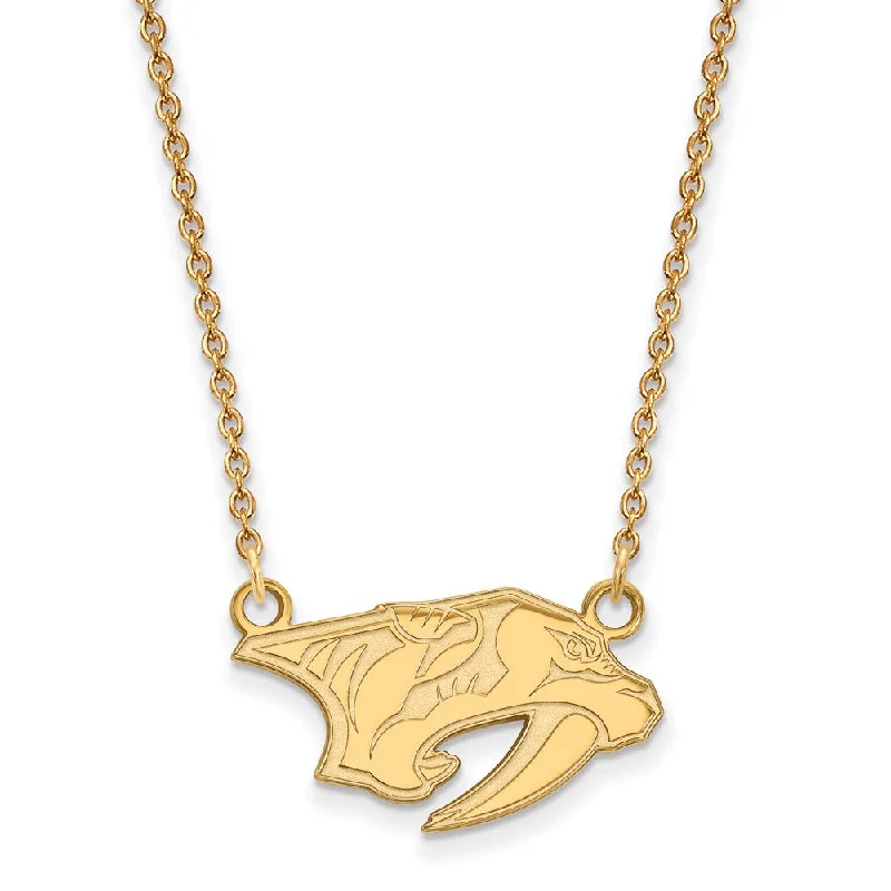 Ladies necklaces classic elegance -10k Yellow Gold NHL Nashville Predators Small Necklace, 18 Inch