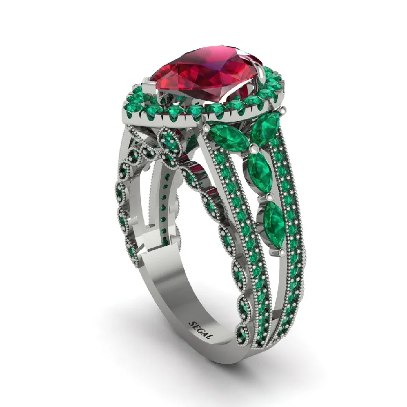 engagement-luxury-emerald-rings-Ruby Imperial Blossom Engagement Ring - April No. 27