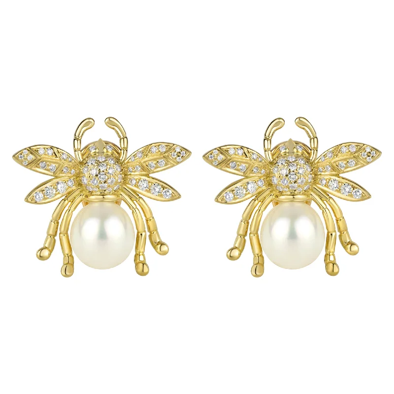 ladies-custom-chandelier-earrings-Earrings - South Sea Pearl And Diamond (2291B)