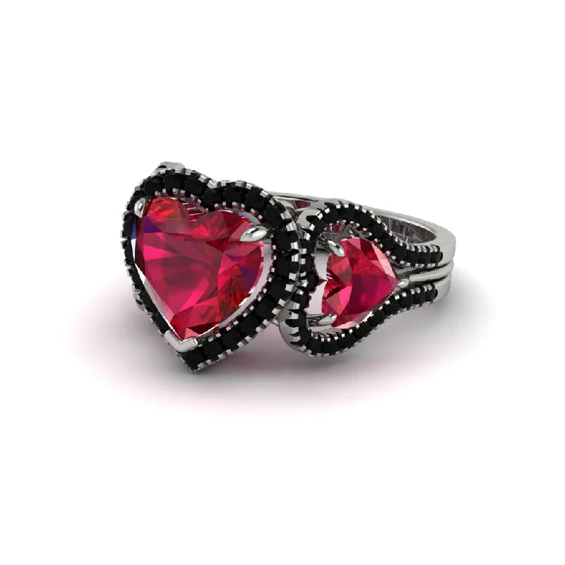 engagement-elegant-two-tone-rings-Ruby Eternal Heartbeat Engagement Ring - Aylin No. 42