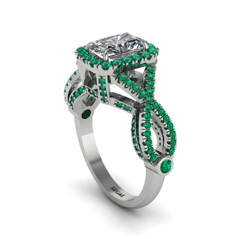 engagement-radiant-cut-emerald-rings-Diamond  Halo Radiant Splendor Engagement Ring - Kaylani No. 18