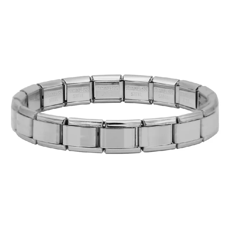 Ladies bracelets with spark charm -Stainless Steel 13mm Nomination Starter  Bracelet(18 Links)