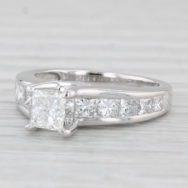 engagement-unique-diamond-rings-2.04ctw Princess Diamond Engagement Ring 14k White Gold Size 6