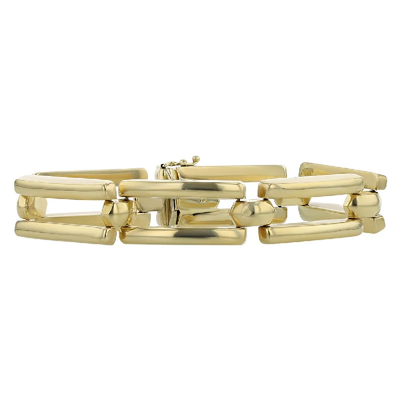 Ladies bracelets cute charm -14K Yellow Gold Polished Link 7-Inch Bracelet