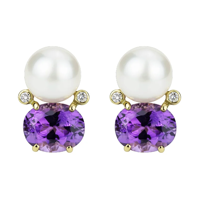 ladies-infinity-tassel-earrings-Earrings - South Sea Pearl, Amethyst And Diamond (2300G)