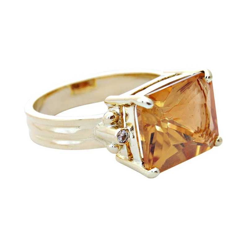 ladies-wedding-accent-rings-Ring-Citrine and Diamond