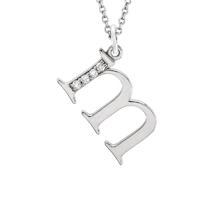 Ladies necklaces for vocal charm -The Abbey 14k White Gold Diamond Lower Case Initial 'm' Necklace 16 In