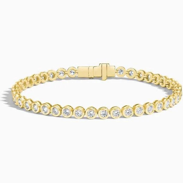 Ladies bracelets dazzling elegance -14K YG 2.75 Ct. Lab Grown Diamond Bezel Tennis Bracelet 7”