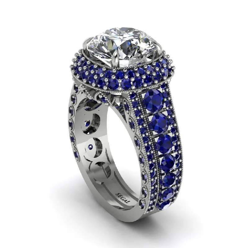 engagement-heart-bezel-set-rings-Diamond Radiant Majesty Pave Engagement Ring - Cataleya No. 63